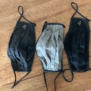 rag & bone Black and Gray Reusable Pleated Face Masks (Set of 3)